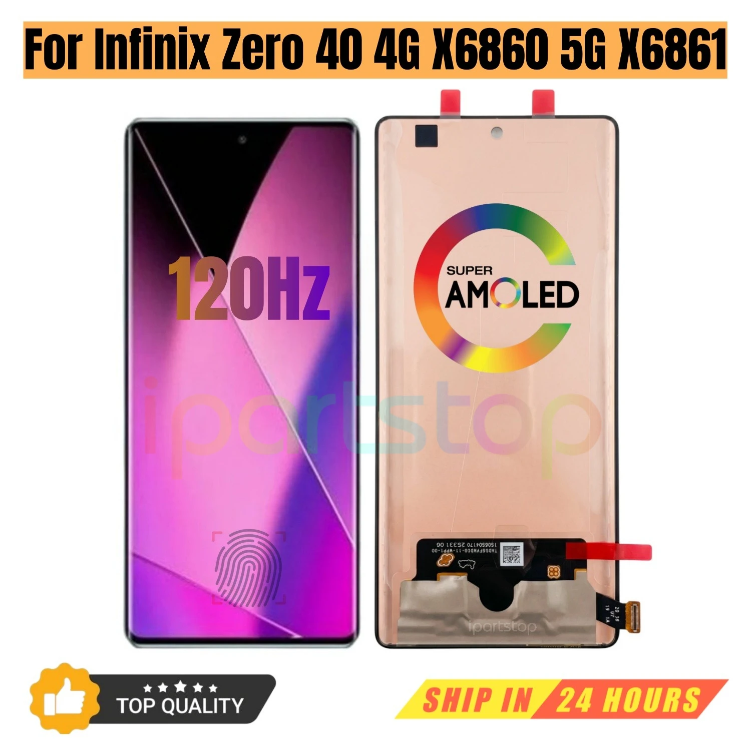 iparts-replacement-new-display-for-infinix-zero-40-4g-x6860-5g-x6861-amoled-touch-screen-with-frame-assembly-oem-all-functions
