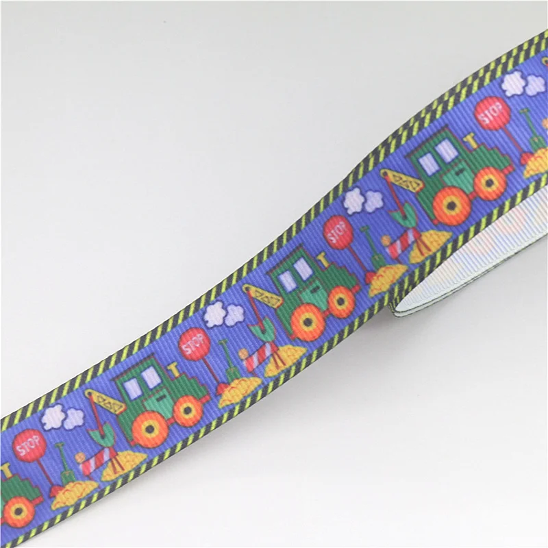 DUWES 50yards Truck Printed Grosgrain Ribbon Accessory Hairbow Headwear Decoration DIY Wholesale OEM D1648