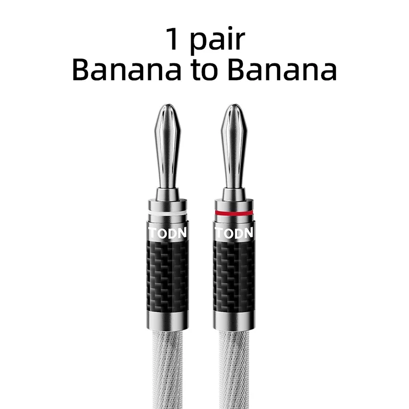 TODN 1 paar HIFI verzilverde luidsprekerkabel High-end 7N OCC luidsprekerkabel voor hifi-systemen Y-stekker bananenstekker luidsprekerkabel