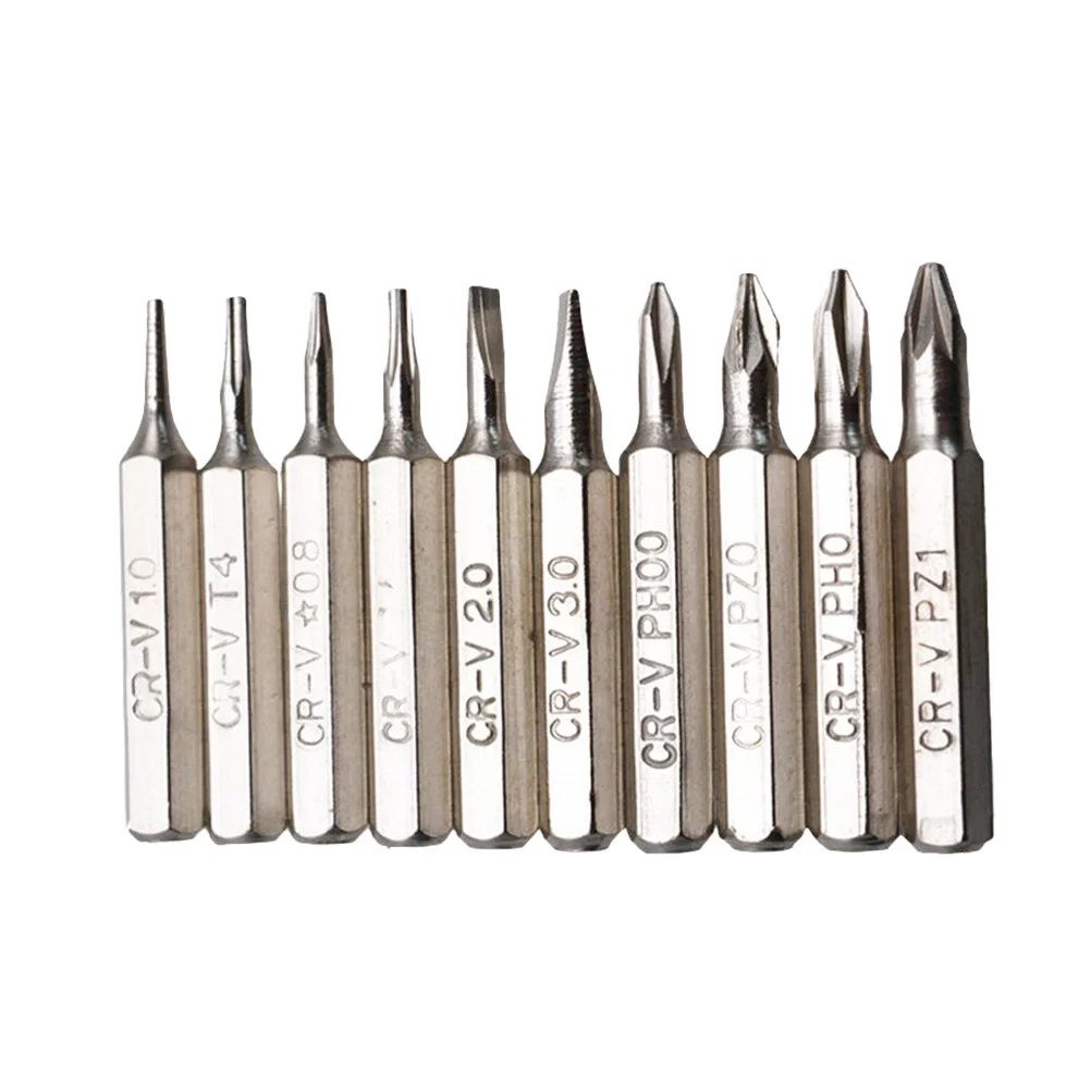

10Pcs Bit Set Cross Screwdriver Bits Long-Lasting Wearproof Alloy Steel for Manual Electric Drill Security Tools