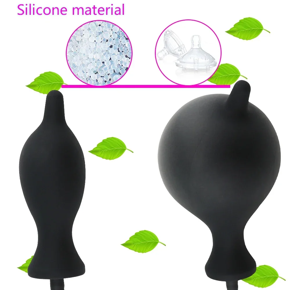Tapón Anal inflable de expansión, tapón Anal con bomba, dilatador, masajeador, productos para adultos, Juguetes sexuales de silicona para mujeres y hombres