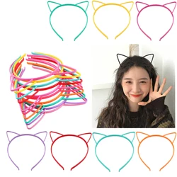 20/10PCS Wholesale Cat ears Headbands For Girls Plastic Cute Hair Hoop Candy Colors Sweet Baby Hairbands Hair Accessoires