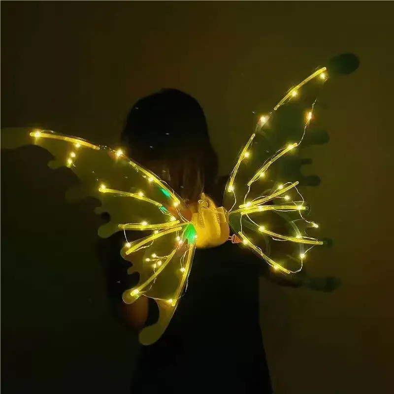 Party Decorations Princess Cosplay Costume Dress Up Led Light Glowing Shiny  Girls Fairy Moving Electric Butterfly Wings