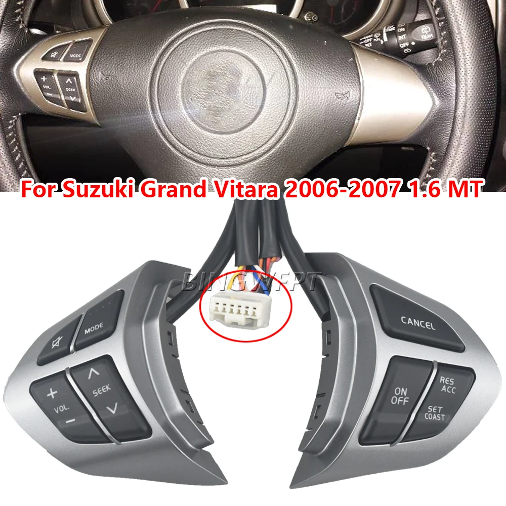 6Pin Steering Wheel Audio Radio Cruise Control Switch Accessories For Suzuki Grand Vitara 2006 2007 1.6 MT 3-Door Edition