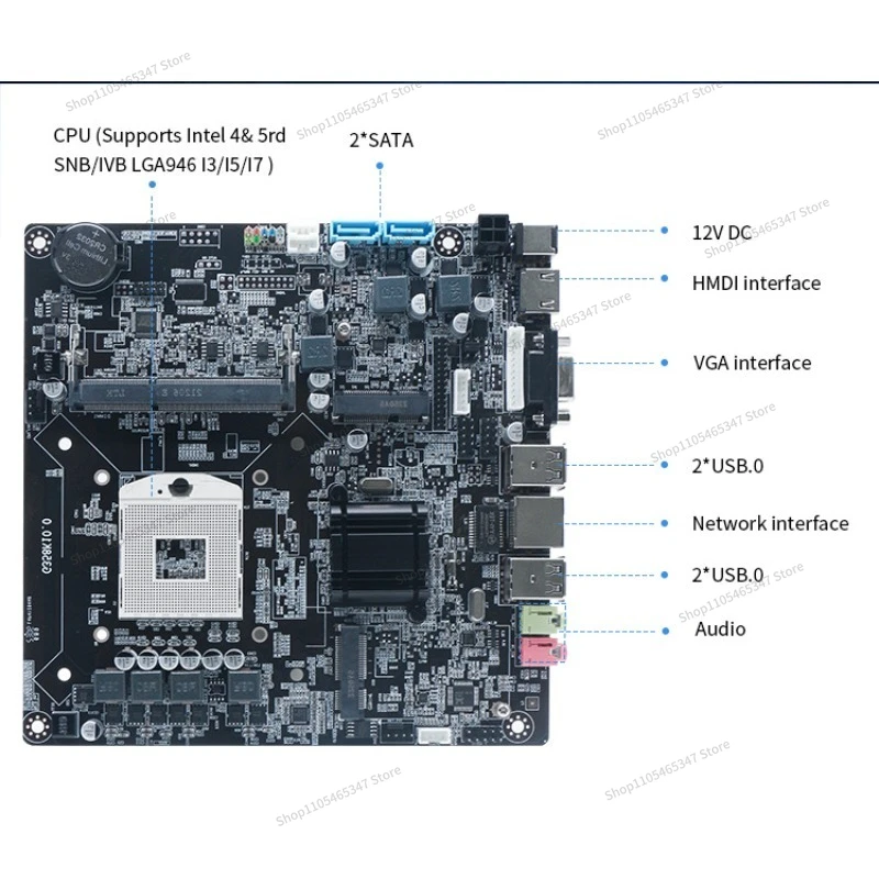 For HM65 Supports The Second and Third Generations of LGA988CPU Computer Main Board Memory Game Core Display 2PCS