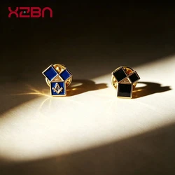 Masonic Black Lapel Pins Blue Freemason Badge Mason Freemason The 47th Edition of Euclid Gold Plated Copper Material