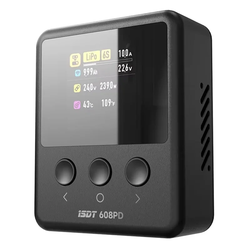 A34M-ISDT 608PD DC 240W/10A USB C 140W/5A Smart Digital Charger For Life/Lilon/Lipo/Lihv/Nimh/Pb RC Drone Battery