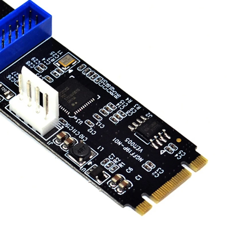 M.2 NGFF NVME to USB 3.0 19pin Header Convert Card NGFF to 2 Port USB3.0 Expansion Card Transfer Adapter-DT30