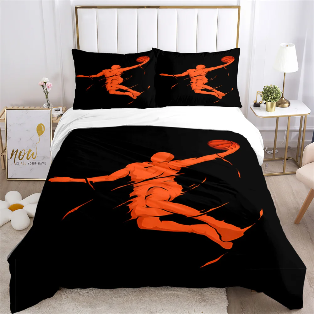 

Basketball Print Three Piece Bedding Set Fashion Article Children or Adults for Beds Quilt Covers PillowcasesThree-piece bed set