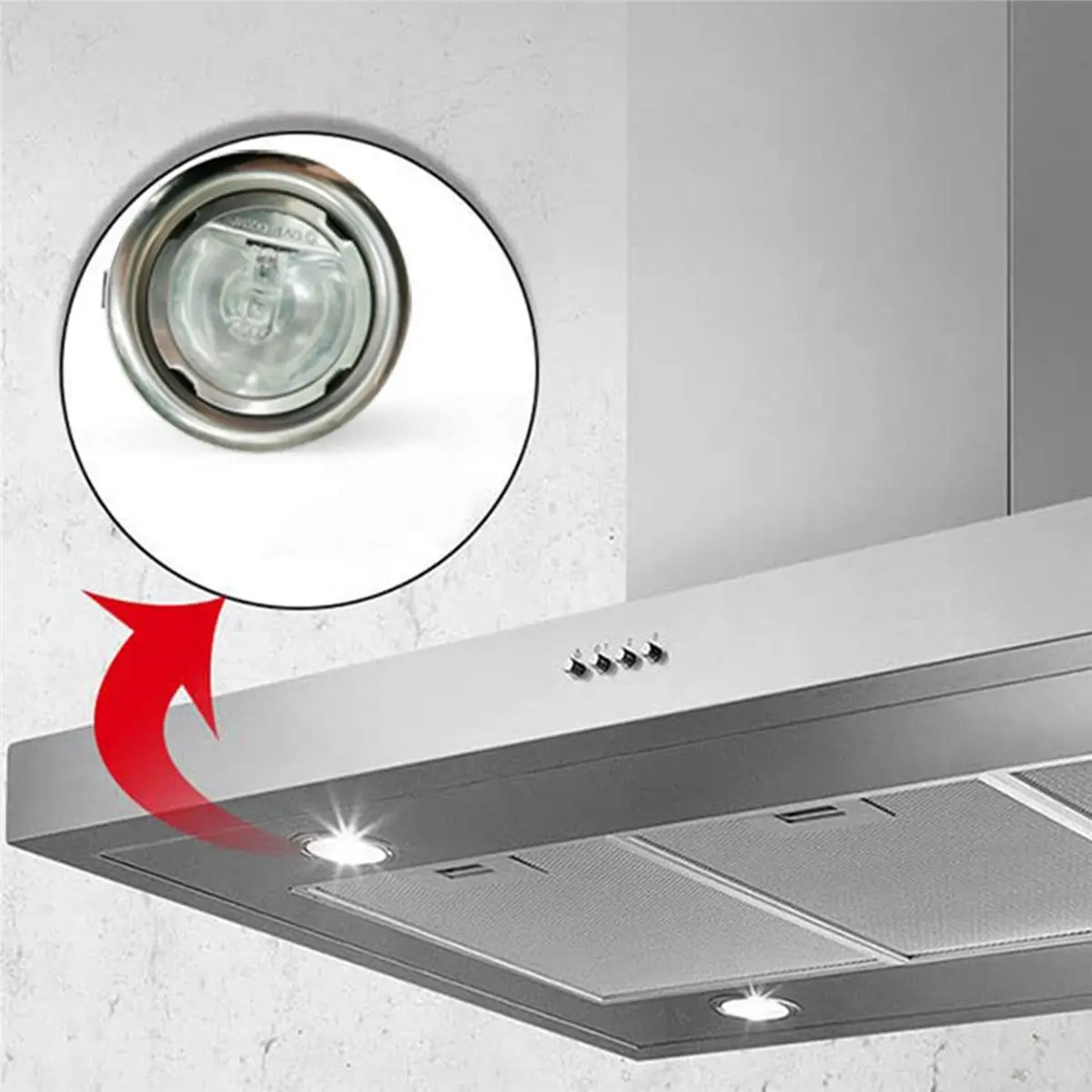 ABKM 4PCS 20W Halogens Bulb for Kitchen Hood 65mm Clear Glass 12V AC for Exhauster and Vent Fan Lighting