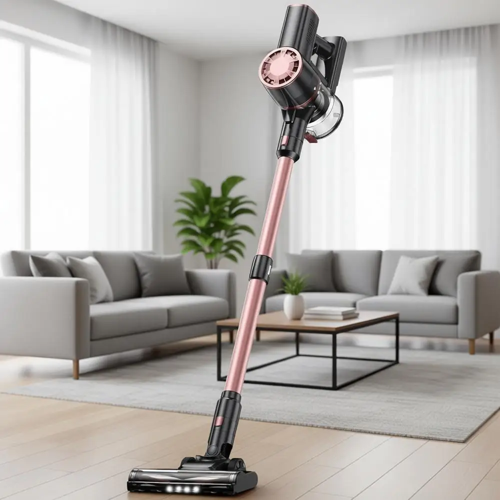 6-in-1 Lightweight Stick Vacuum, Self-Standing, 35 Mins Runtime, 2200mAh Rechargeable Battery, LED Light, Powerful Cleaners for