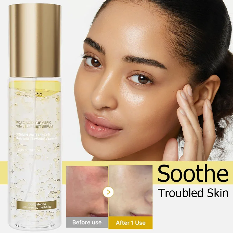 Sérum em Spray Diário Facial com Ácido Kójico, Cúrcuma, Vitamina C e Pantenol para Hidratação e Cuidado Calmante Leve