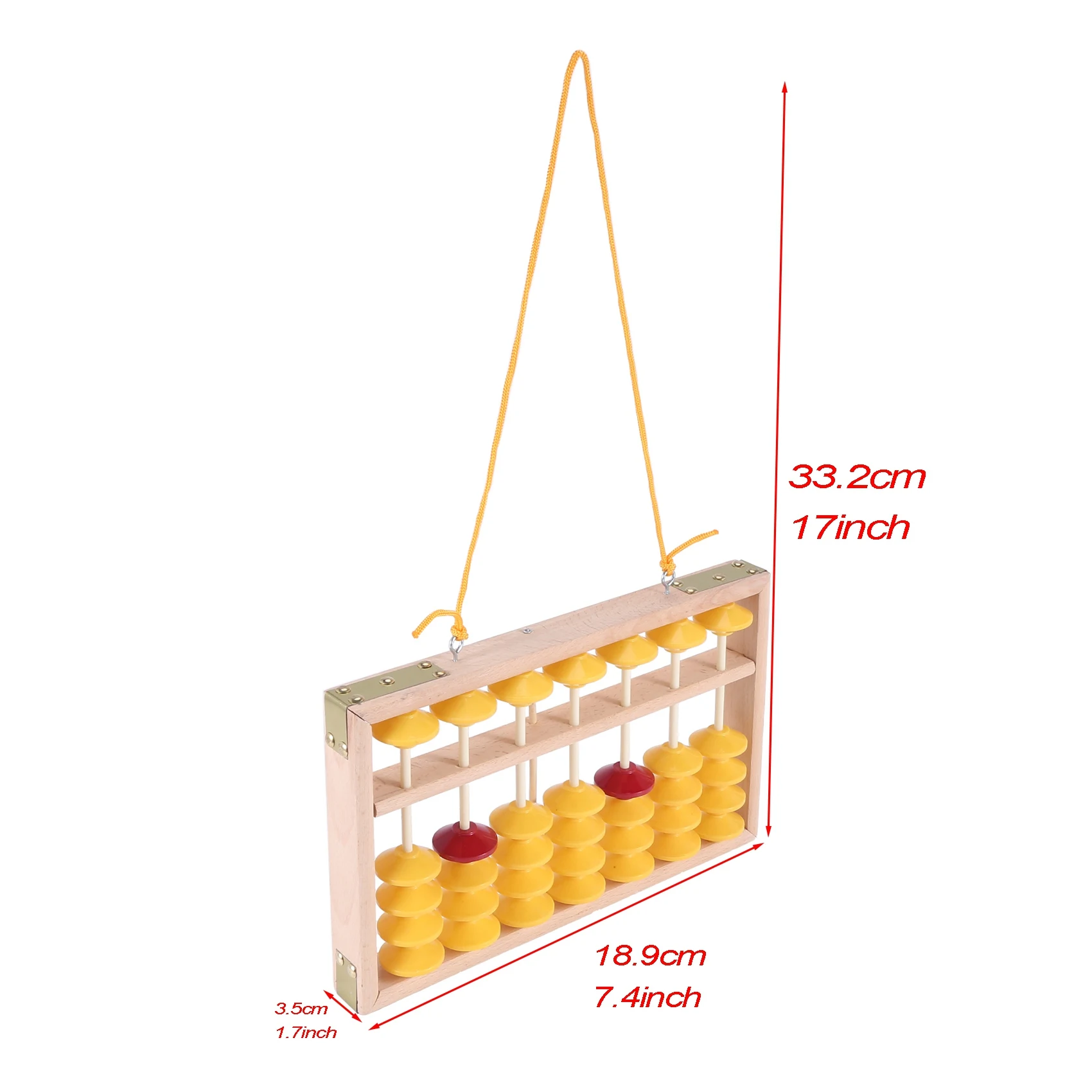 7 Column Non-Slip Hanging Wooden Abacus Chinese Soroban Educational Tool Mathmetic Calculator for Student Teacher