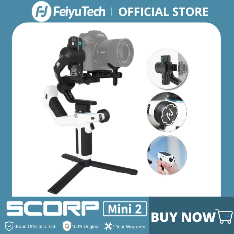 [Официальный] FeiyuTech SCORP Mini 2, универсальный 3-осевой ручной стабилизатор подвеса для Sony A7III GoPro 12 iPhone 15 Pro AI Tracker