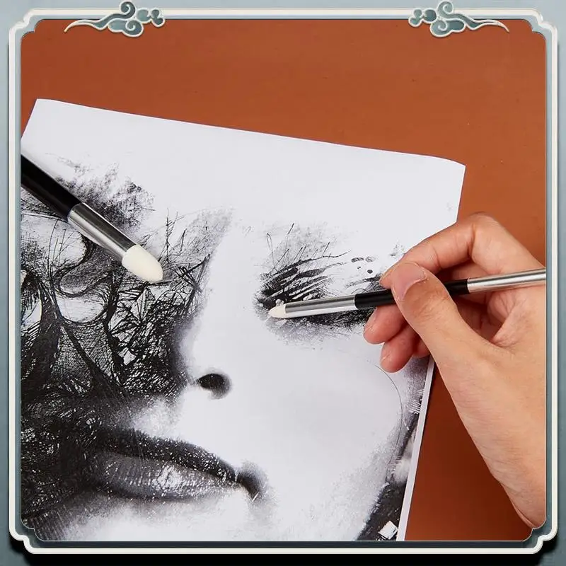 

AC76-24 шт. губка для смешивания, двуглавая моющаяся губка для натирания, кисть для эскизов, многоразовая смешивающая пень, прочная, легко