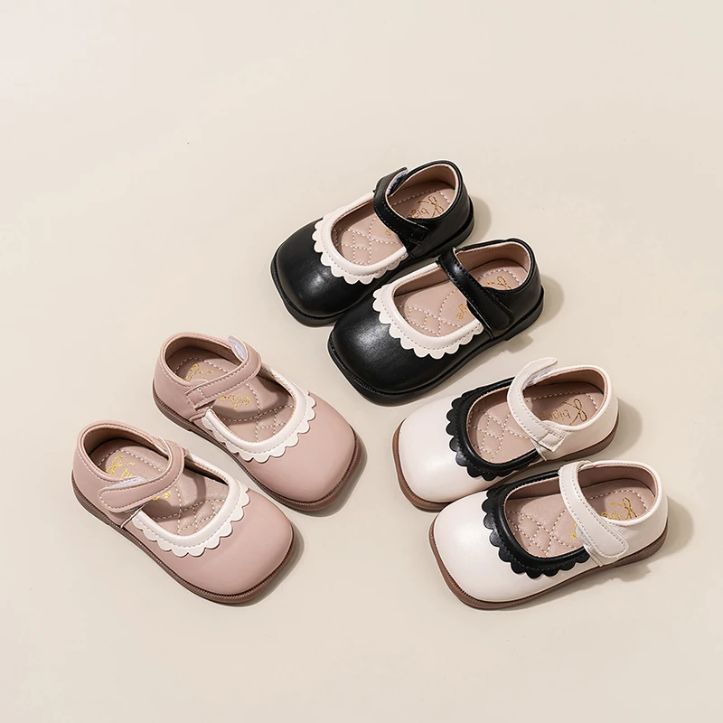 

Girls Leather Shoes for Party Wedding Fashion Children Princess Flats Shoes Soft Sole Baby First Walker Shoes Spring Autumn