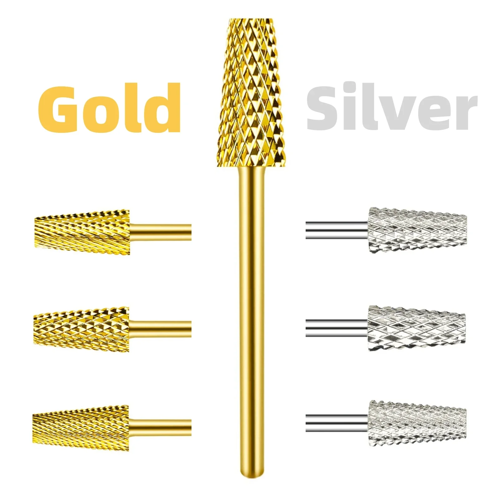 

Nail Drill Bits 3/32" Flat Top Tapered Barrel Electric File Machine Head Tip for Manicure Polishing Nail Art Remove Tools