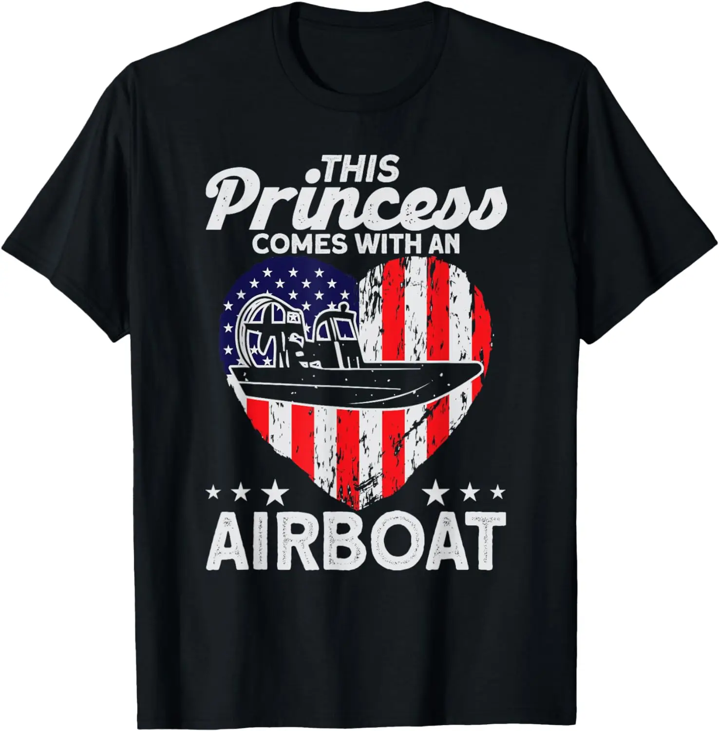 

Airboat Captain Princess With An Airboat American Flag T-Shirt