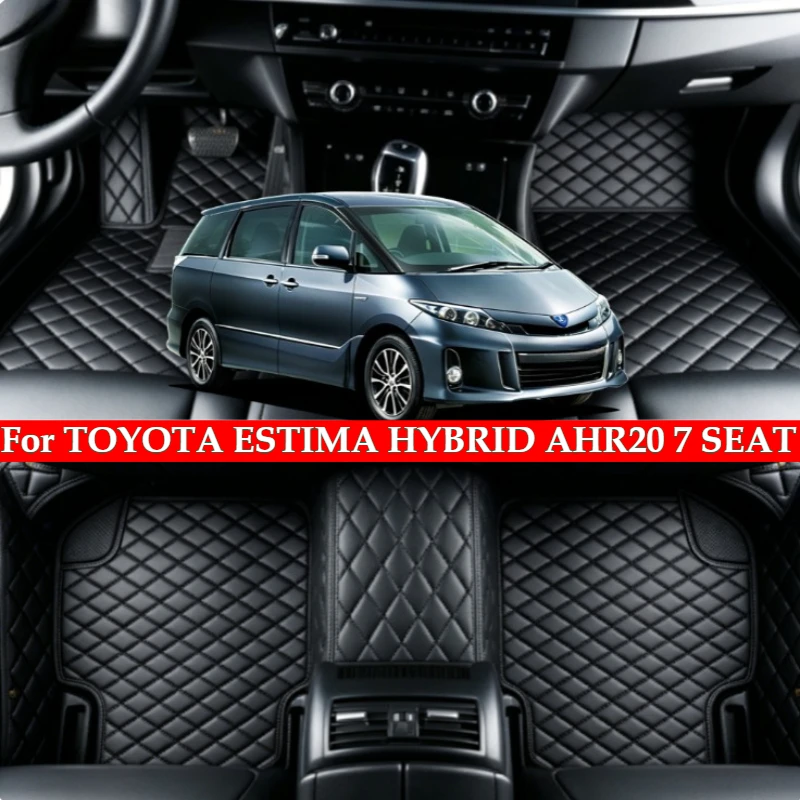 Custom Car Floor Mats For TOYOTA ESTIMA HYBRID AHR20 7SEAT 2004-2016 LHD RHD Auto Accessories Foot Leather Carpets Fashion Pads