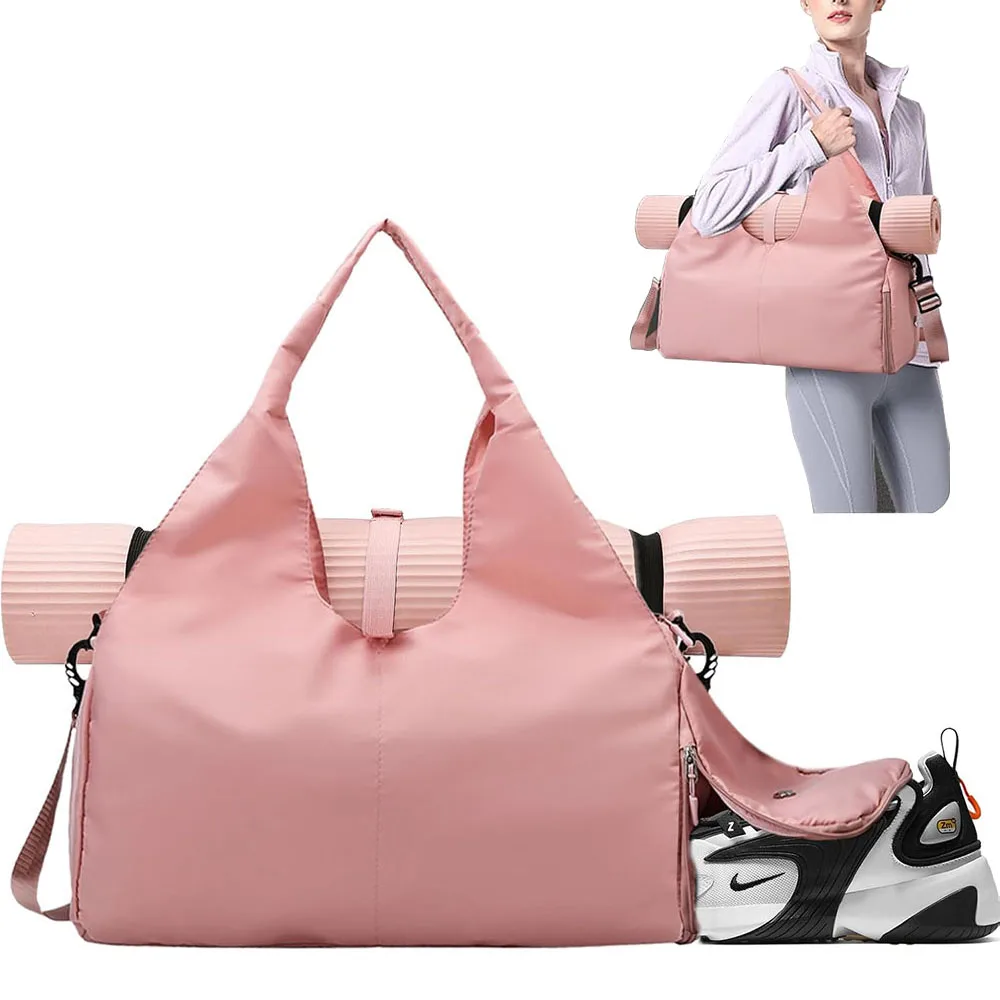 

Сумка на плечо для йоги и спортзала для женщин с отделением для обуви, дорожная дорожная сумка для хранения, спортивная сумка для выходных, сумки для отдыха