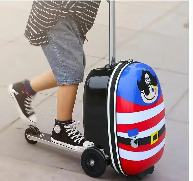 

Kids Ride On Suitcase Scooter for Boys Rolling Luggage Suitcase Children Scooter Suitcase skateboard boy luggage Riding Suitcase