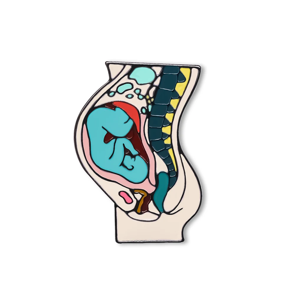 Fetal Maternity Enamel Brooch Pin Obstetrics and Gynecology Badge Lapel Jacket Accessories Jewelry for a Great Mom or Doctor