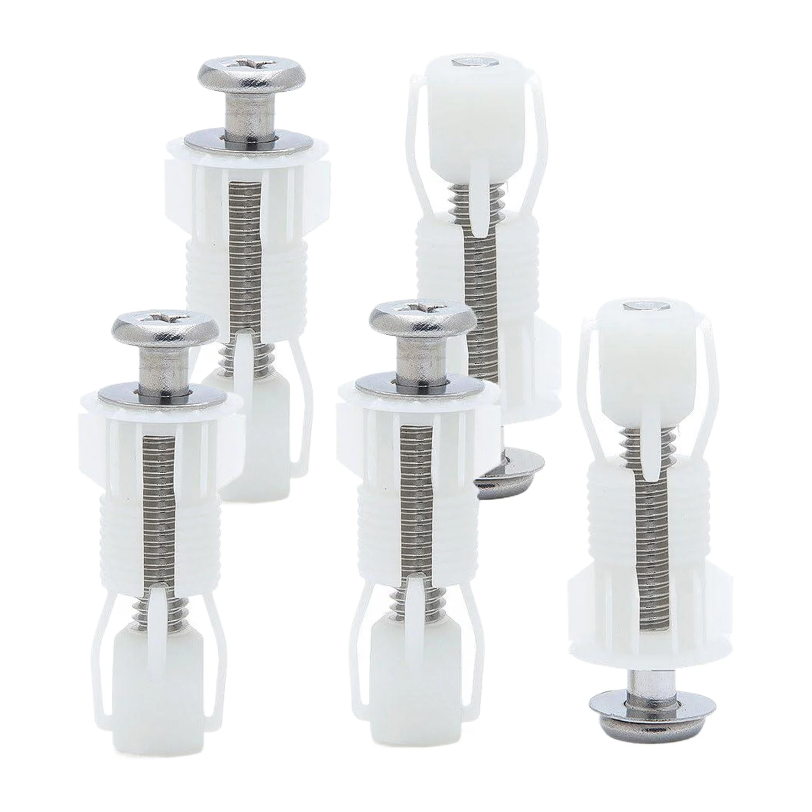 

Комплект прочных и прочных крепежных болтов для сиденья унитаза из 5 предметов с нейлоновой расширительной гайкой, которую нелегко сломать