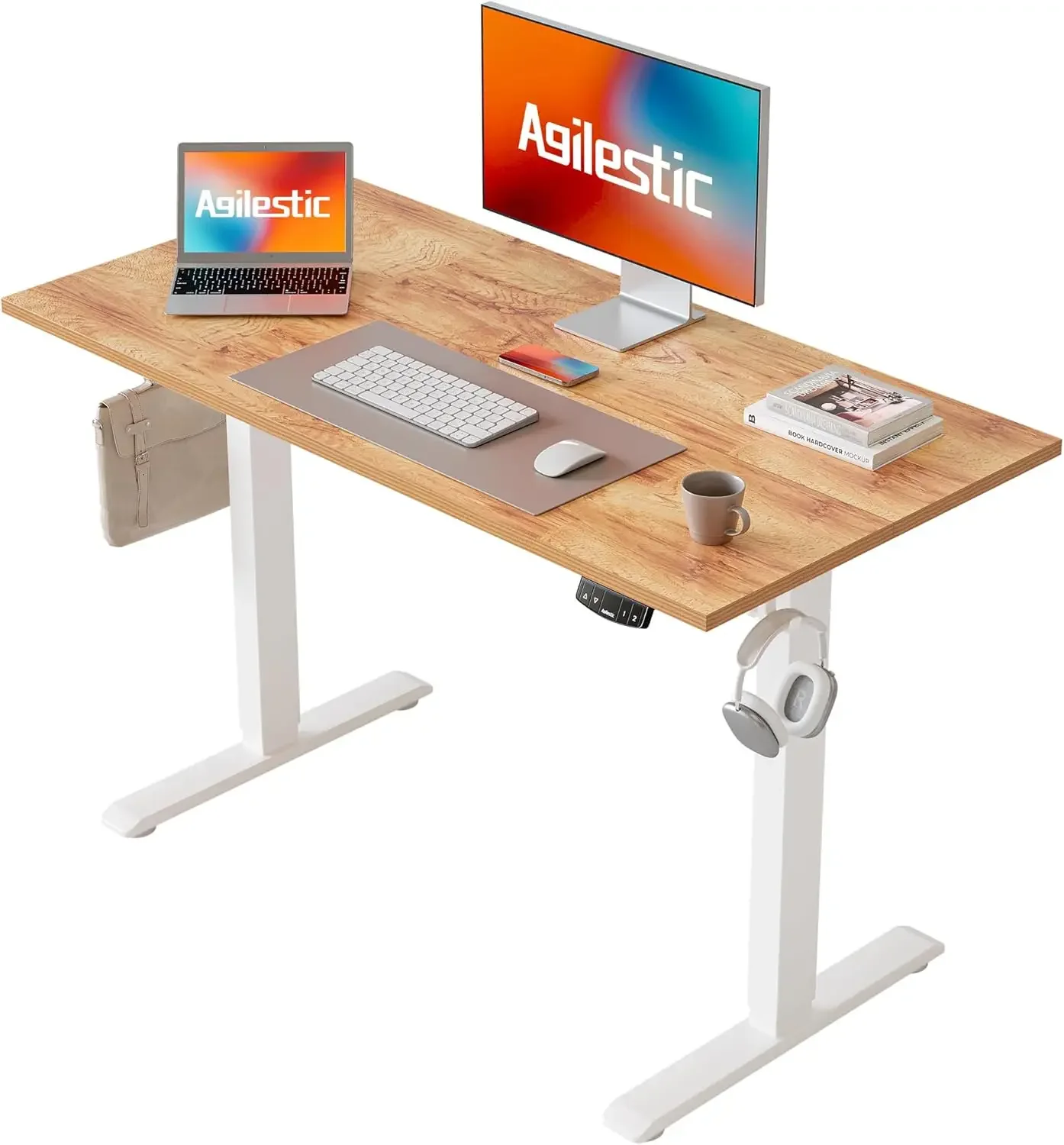 Höhenverstellbarer Schreibtisch 100 x 60 cm, Stabiler Schreibtisch Höhenverstellbar Elektrisch mit