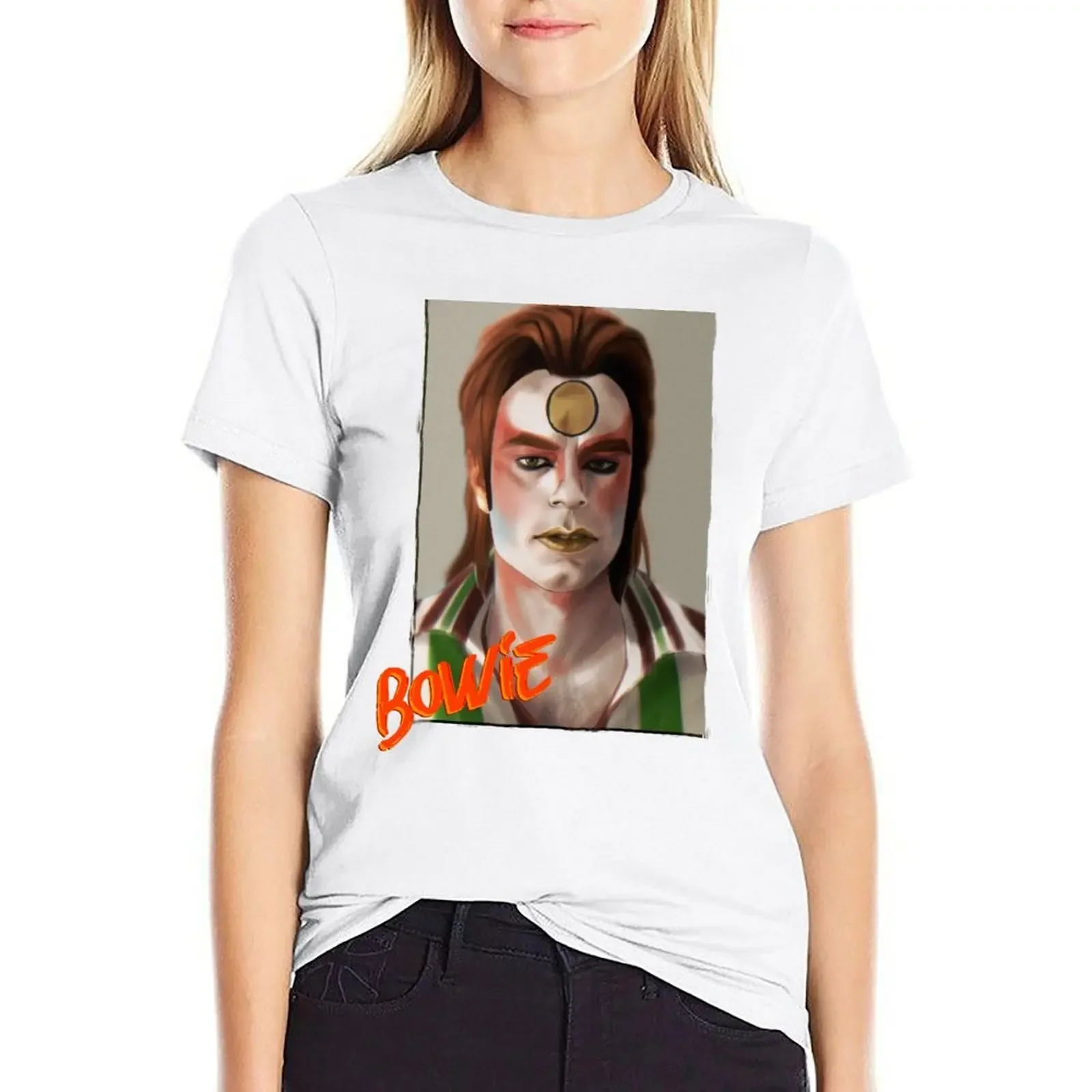 Bowie(not Jemaine) T-shirt funny vintage clothes tees Women t-shirts