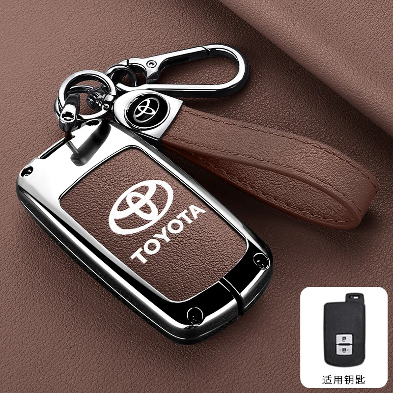 Funda protectora de cuero para llave de coche, carcasa protectora para Toyota Auris Camry RAV4 Avalon Yaris Verso 2012 2013 2014 2015 2016 2017 2018