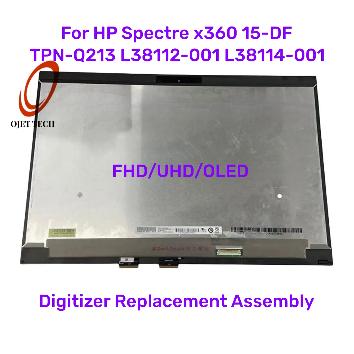 

15.6 Inch Touch Screen For HP Spectre x360 15-DF TPN-Q213 L38112-001 L38114-001 Digitizer Replacement Assembly FHD UHD 4K OLED