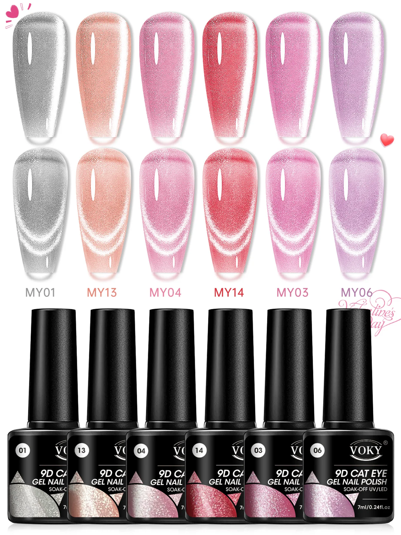 Un juego de 6 esmaltes de uñas en gel tipo ojo de gato, un juego de herramientas de manicura DIY de calidad de salón: esto es el regalo perfecto para mujeres y niñas.