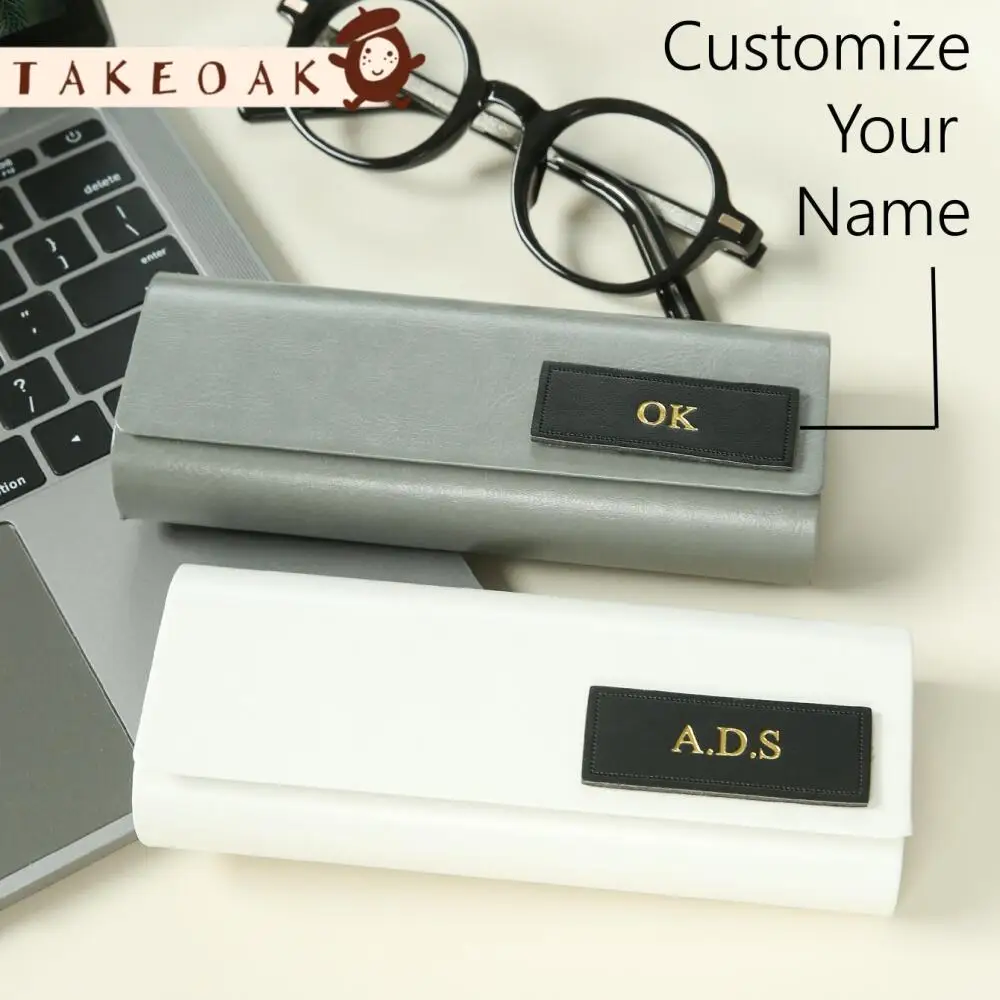 Estuche para gafas con nombre personalizado en estampado en caliente dorado, iniciales personalizadas, soporte portátil para almacenamiento de gafas, envío rápido en 24 horas