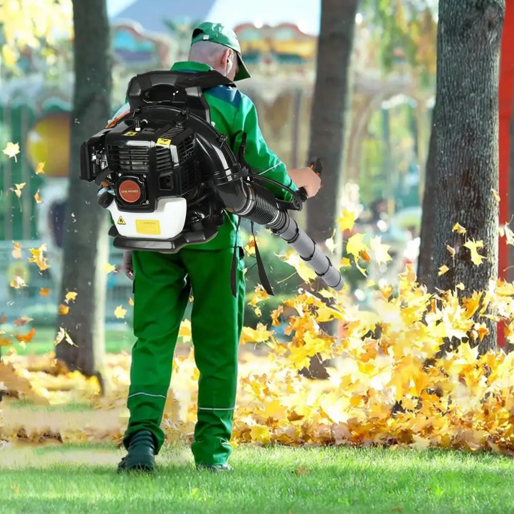 52CC Gas Powered Backpack Leaf Blower 550CFM 2-Stroke 1.7HP Snow Blowers Garden Power Tools for Lawn Care Yard Dust Debris