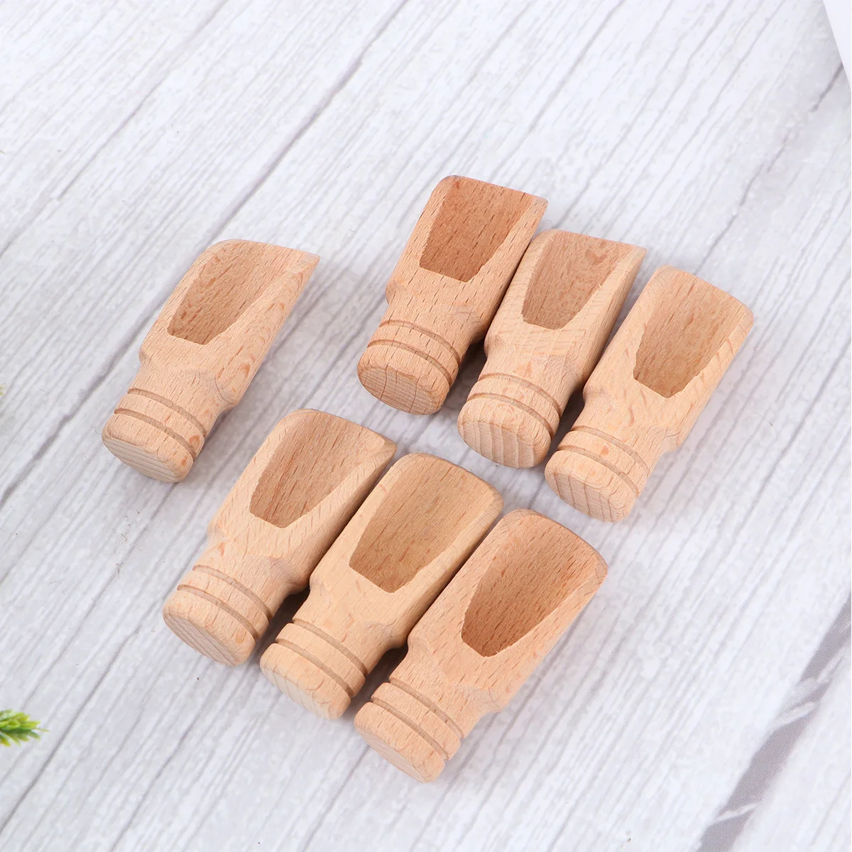 

7pcs Mini Scoop 1.8X5.1Cm Wooden Spoon For Tea Coffee Flour Salt Bath Salts Kitchen Bathroom Teaware Accessories