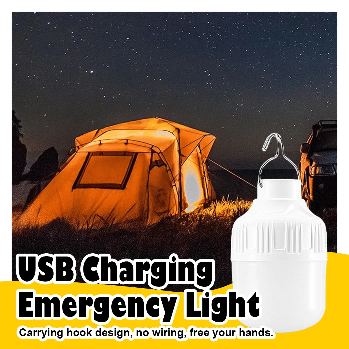 

Rechargeable Led Portable Light Emergency Lights E27 Plastic 6000K Night BBQ Camping Battery Outdoor Garden New Night Bulb