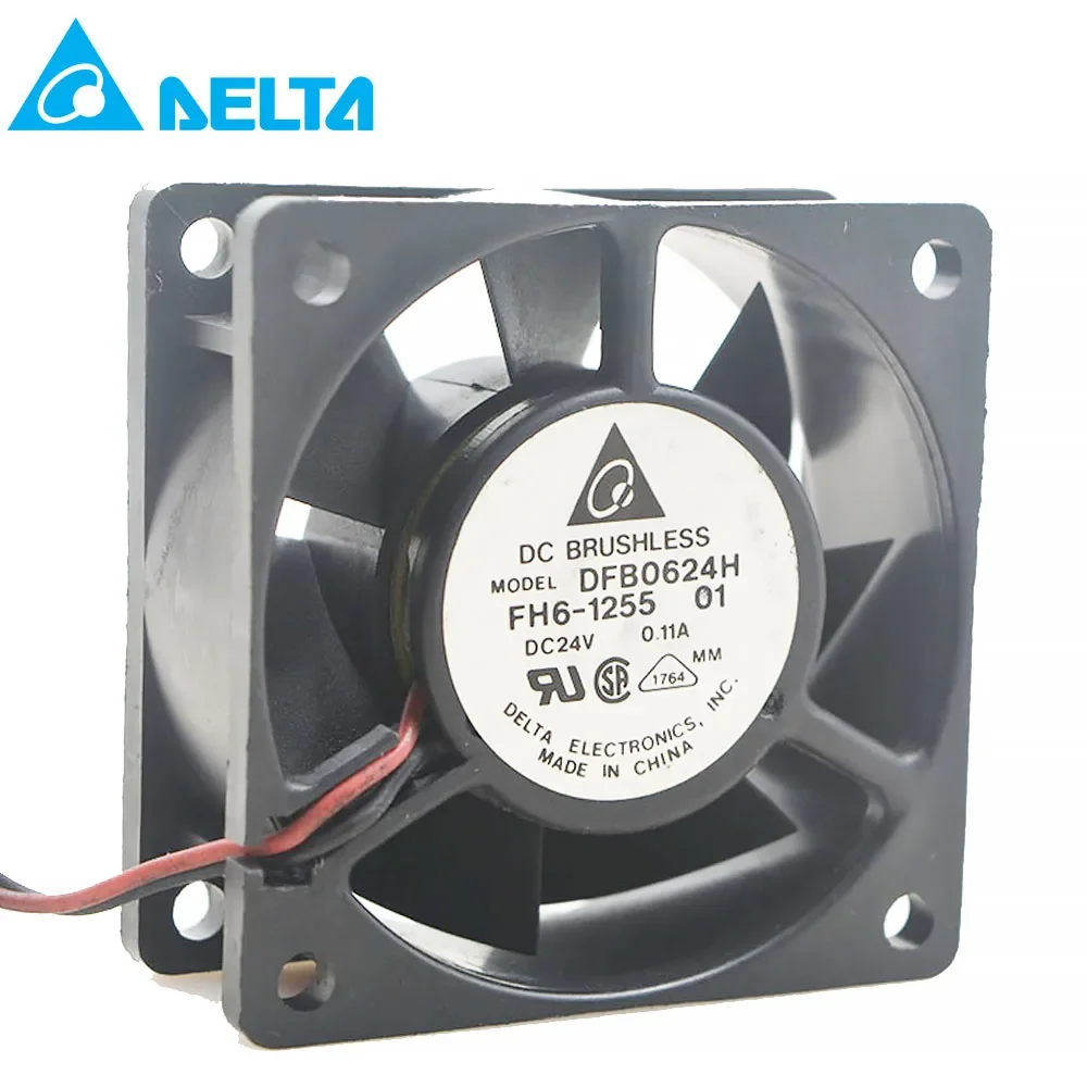 For delta DFB0624H 24V 0.11A 6CM 6025 60X60X25MM 2-wire inverter ultra-quiet cooling fan