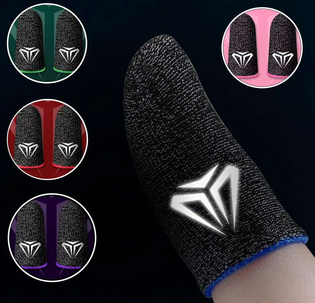 Mobile Game Fingertip Gloves for Gamer Sweatproof Anti-slip Touch Screen Finger Sleeve Breathable Gaming Fingertip Cover