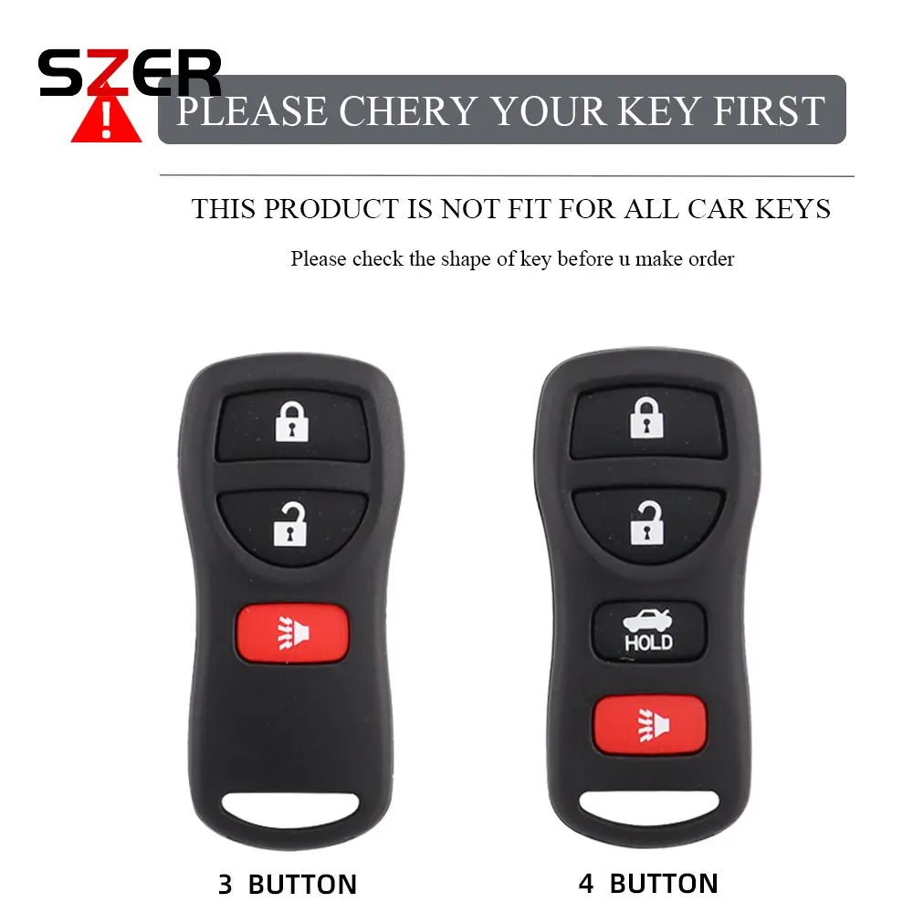 TPU Car Key Cover For Nissan 350Z Maxima Sentra Armada Titan Kicks Murano 3 4 Buttons Smart Remote Control Protect Case Keychain