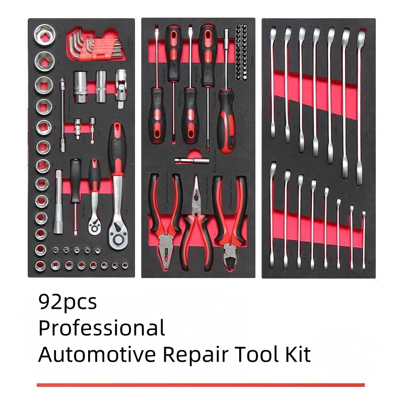 2025 hot sale Por    Steel Hand Tool Cabinet with 92pcs Auto Repair Kit