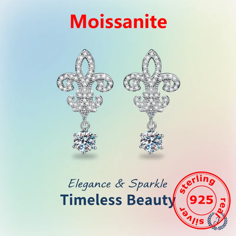 

Women's Earrings 0.5CT 5MM Moissanite D/VVS Certificate 925 Sterling Silver Luxury products jewelry gifts