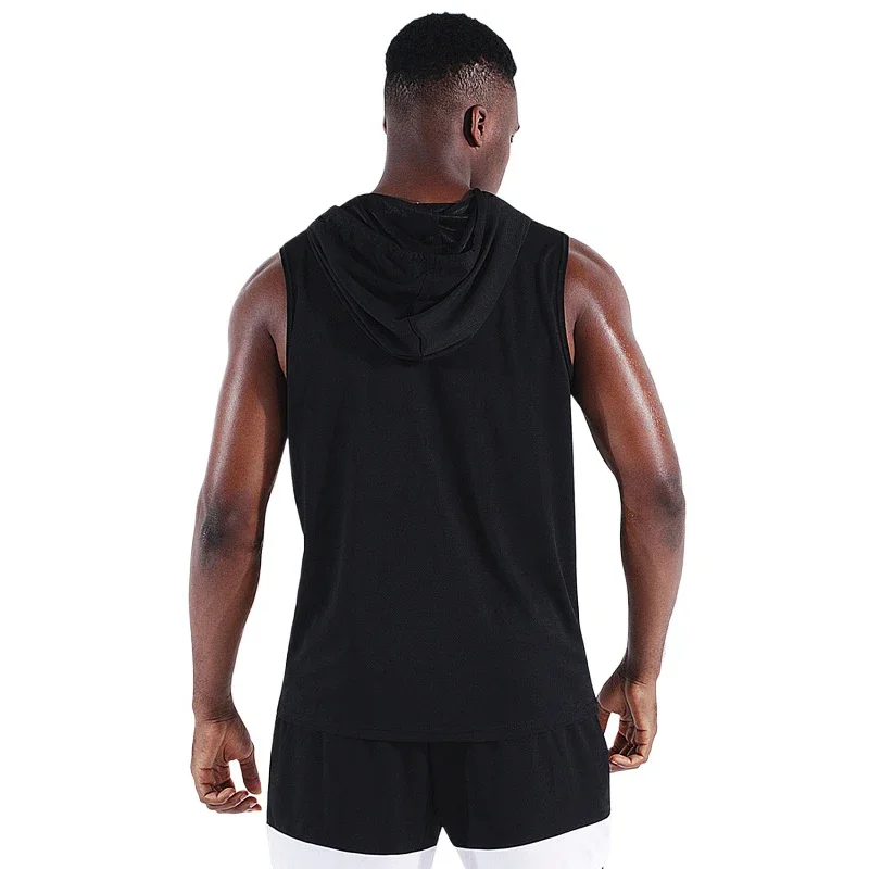 Men's Breathable Clothing Fitness Hiking Suit, Solid Color Sleeveless Vest, Quick Drying Mesh Basketball Running Breathable Top