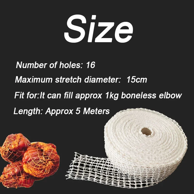 1PC 3/5m Pig elbow net Hot Dog Intestine Packaging Network Elastic ham sausage mesh  Meat web roll Kitchen supplies