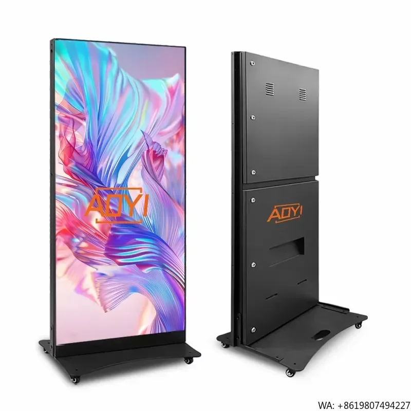 for P2.5 P3 P4 High Performance Outdoor LED Poster High Brightness Advertising LED Digital Poster Display 960x1920mm
