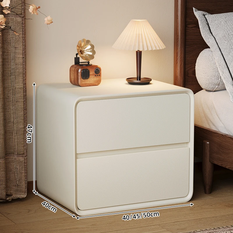 ไม้สีขาวโต๊ะข้างเตียงห้องนอนมือถือหรูหราเก็บ Nightstand ตู้เก็บเอกสาร MID Century Modern Muebles เฟอร์นิเจอร์อินเทรนด์