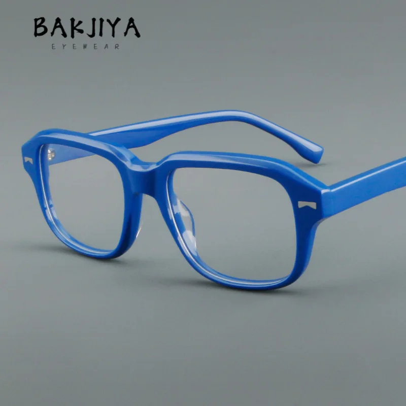 

Vintage High Quality Acetate Fibre Glasses Frames Men's Trendy Handmade Designer Computer Optical Prescription Eyeglasses Frames