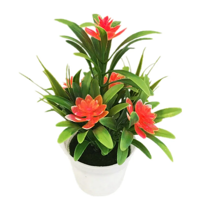 Kunstbloemen Plant Pot Simuleren Nep Plastic Bloemen Home Office Decor Gift Desktop Bonsai Bruiloft Balkon Ornamenten