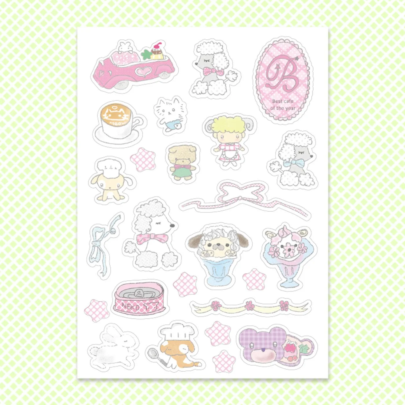 1/4 قطعة الآيس كريم جرو Gooka ملصق الفتاة على شكل قلب خيمة Instagram كوريا بينغ DIY بها بنفسك الديكور لطيف متعة Instagram