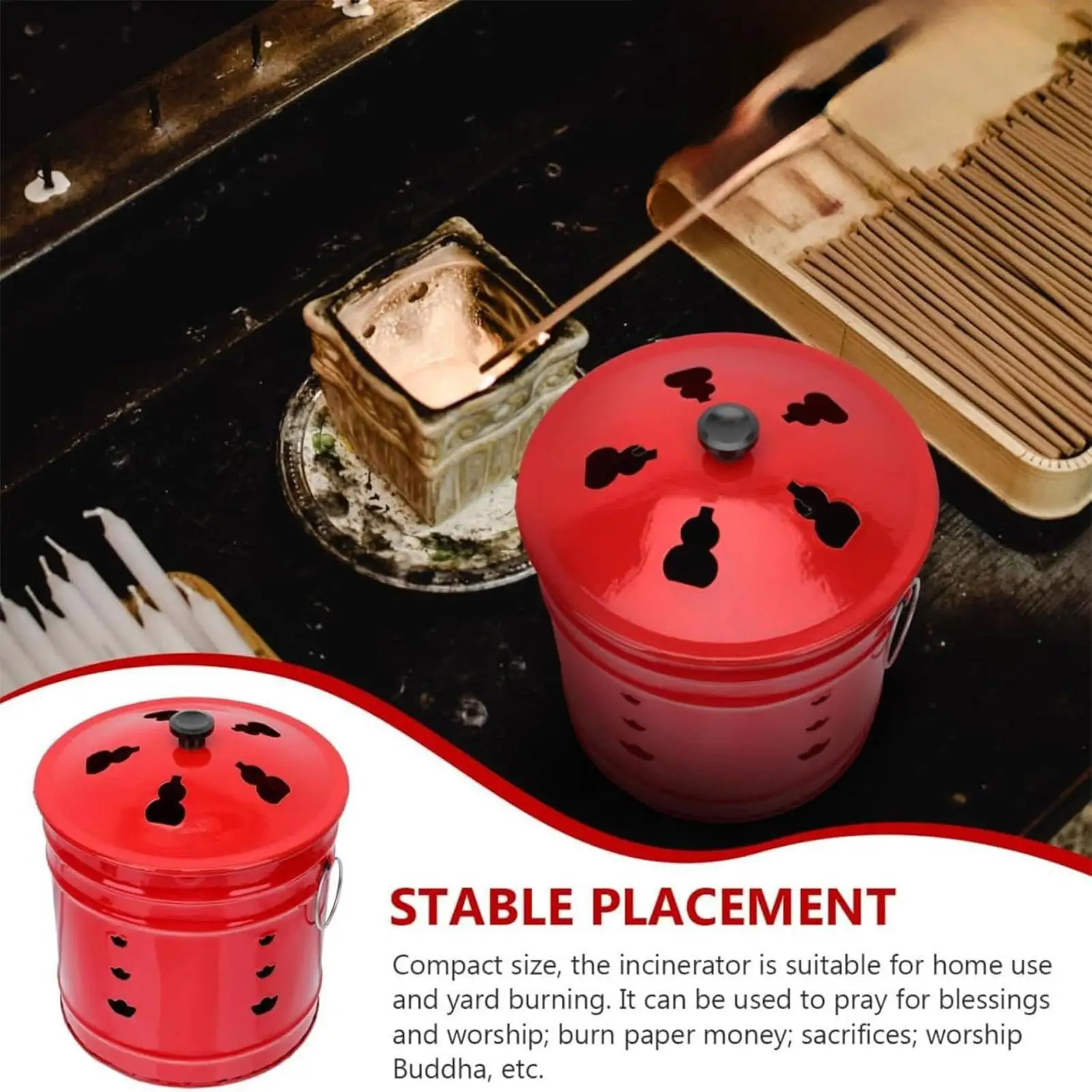 حفرة حريق مع غطاء برميل مقاوم للشرارة للحديقة الخارجية والشاطئ والتخييم في الفناء الخلفي وعاء حريق ريفي دلو مقاوم للحرارة