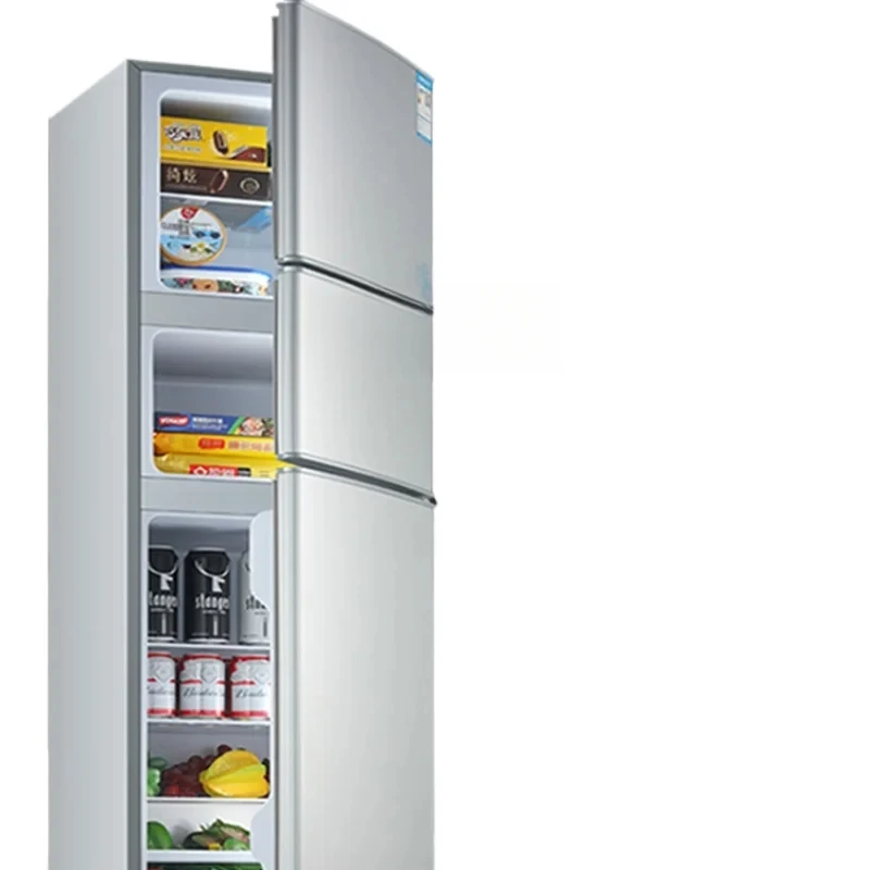 Small Energy-saving Two Door Refrigerator, First Level Energy Efficiency Three Door Household Refrigerator